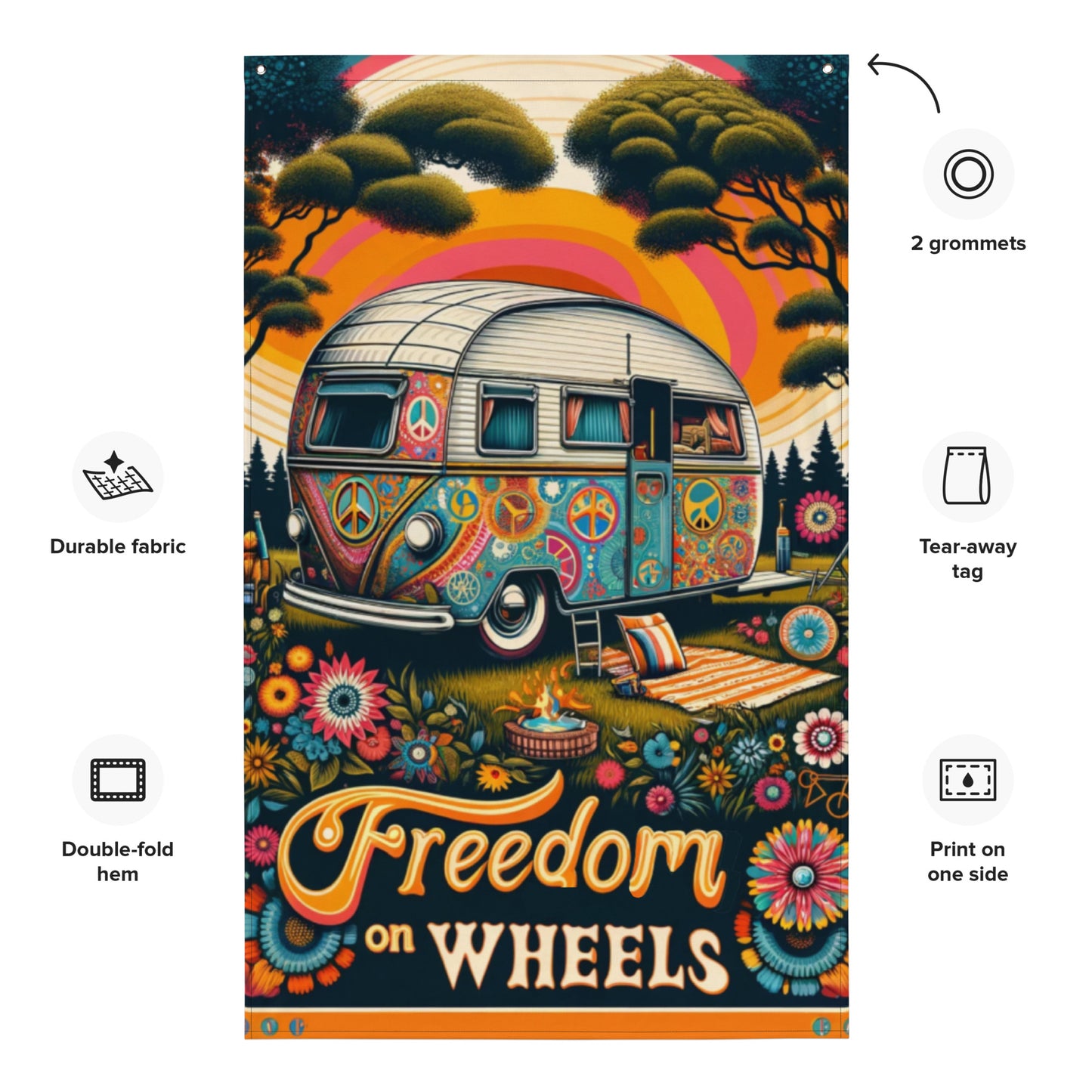 Camping Freedom - Wall Flag